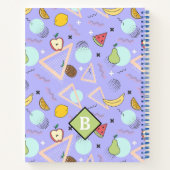 Fruit Memphis Paarse Patroon School Notebook Notitieboek (Achterkant)
