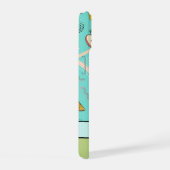 Fruit Memphis Patroon Aqua iPhone 15 Case (Rechterkant)
