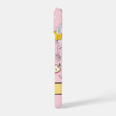 Fruit Memphis Patroon Roze iPhone 15 Case (Linkerkant)