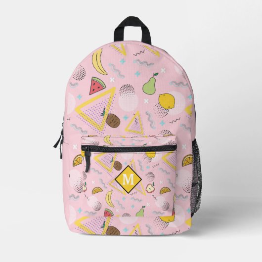 Fruit Memphis Pink Pattern  Bedrukte Rugzak (Voorkant)