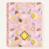 Fruit Memphis Roze Patroon School Notebook Notitieboek (Voorkant)