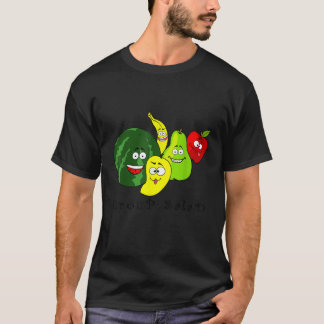 Fruit met Gezichten Groepssalade voor Man Vrouw Ki T-shirt