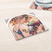 Fruit, Mucha Kartonnen Onderzetters (Schuin)