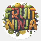 Fruit Ninja Ronde Sticker (Voorkant)