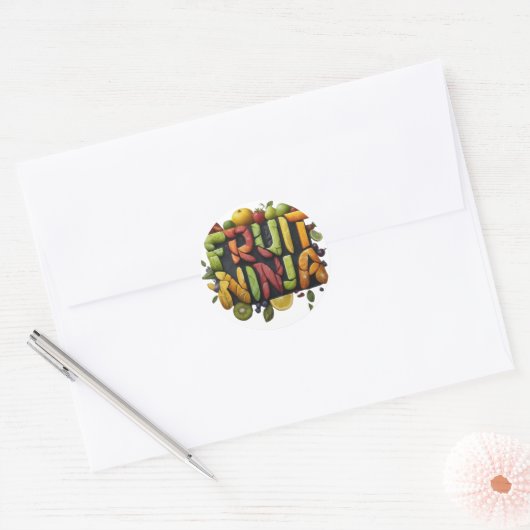 Fruit Ninja Ronde Sticker (Envelop)