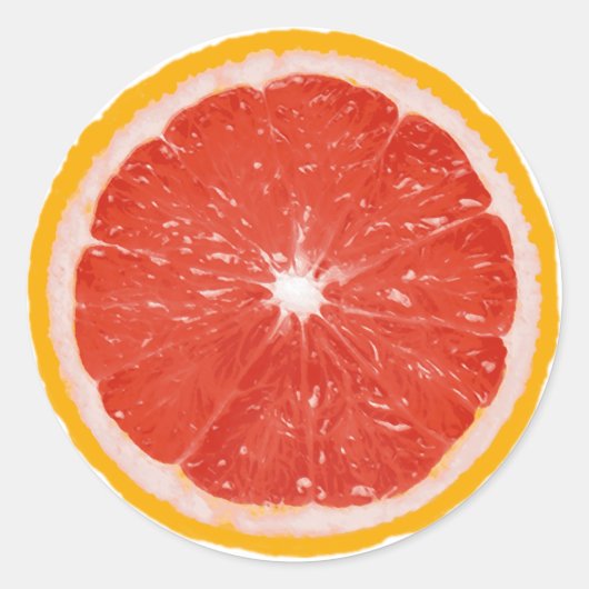 Fruit Note Ronde Sticker - Grapefruit (Voorkant)