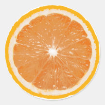 Fruit Note Ronde Sticker - Sinaasappel