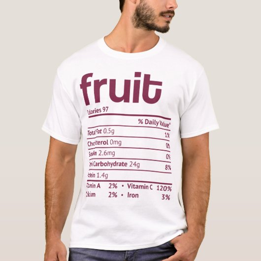 Fruit Nutrition Fact Funny Thanksgiving Kerst T-shirt (Voorkant)