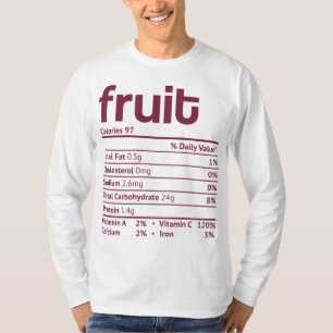 Fruit Nutrition Fact Funny Thanksgiving Kerst T-shirt
