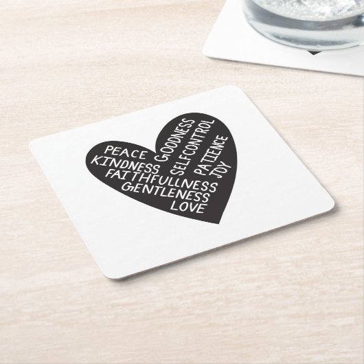 Fruit of spirit kartonnen onderzetters (Schuin)