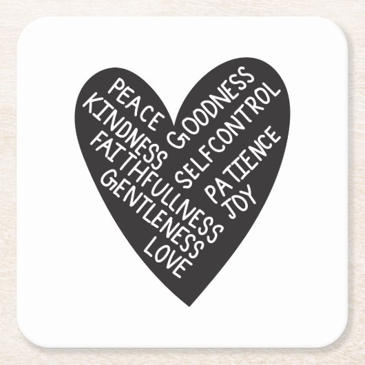 Fruit of spirit kartonnen onderzetters (Voorkant)