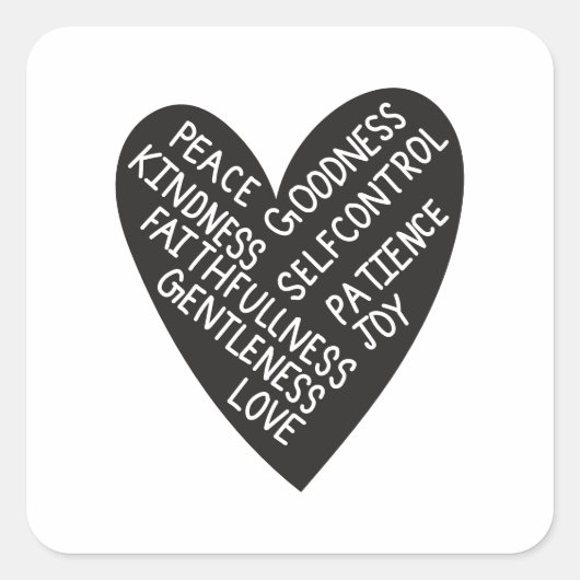 Fruit of spirit vierkante sticker (Voorkant)