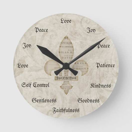 Fruit of the Spirit Christelijk Virtuies  Ronde Klok (Voorkant)