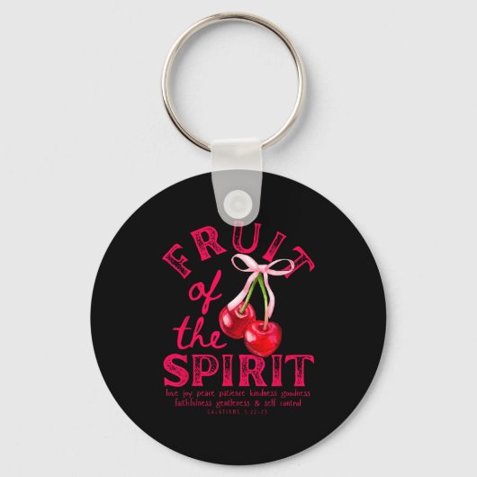 Fruit Of The Spirit Christian Coquette Pink Bow Ch Sleutelhanger (Voorkant)