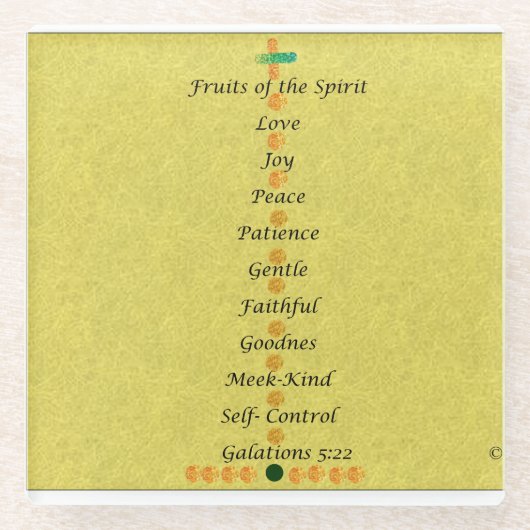 Fruit of the Spirit Coaster Glazen Onderzetter (Voorkant)