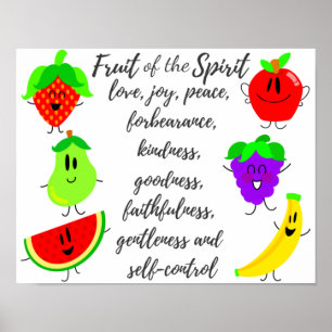 Fruit of the Spirit Kinder muurkunst Christelijke Poster
