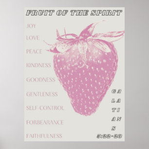 Fruit of the Spirit / Pop Art / Aardbei / Roze Poster