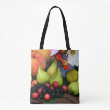 Fruit Oogst Vijgen Blackberry Bloemen Tote