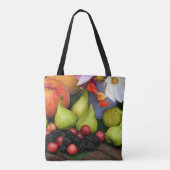 Fruit Oogst Vijgen Blackberry Bloemen Tote Tote Bag (Achterkant)