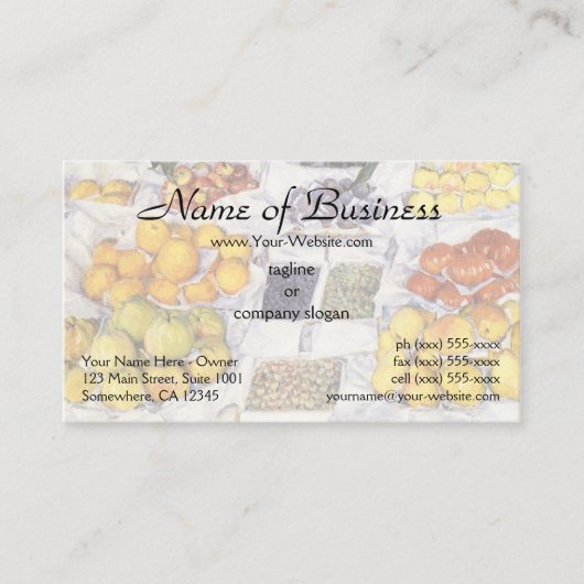 Fruit op een standaard van Gustave Caillebotte Visitekaartje (Voorkant)