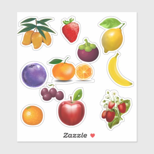 Fruit op maat gesneden vinyl sticker (Vel)