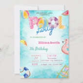 Fruit, Palm Leaf Pool Summer Birthday Party Kaart (Voorkant)