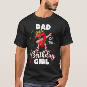 Fruit papa van de verjaardag meisje aardbei dabbin t-shirt