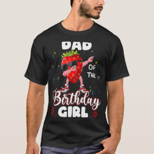 Fruit papa van de verjaardag meisje aardbei dabbin t-shirt