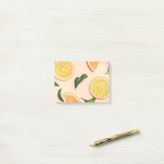 Fruit pastel patroon post-it® notes (Op bureau)