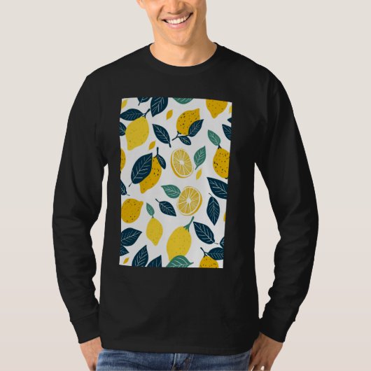 Fruit Pattern Art Lemon  Waterverf 2 T-shirt (Voorkant)