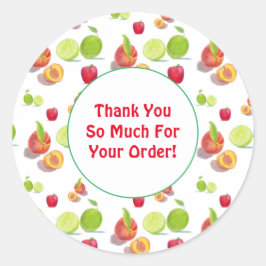 Fruit Pattern Bedankt voor uw bestelling Ronde Sticker