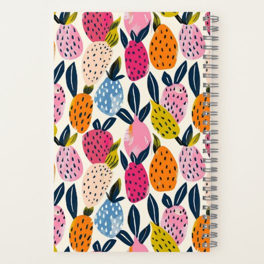 Fruit Pattern Notitieboek, gepersonaliseerd, creat Notitieboek (Achterkant)
