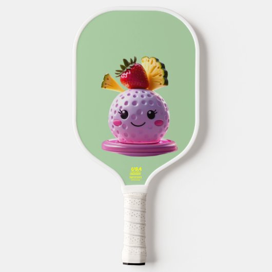 Fruit Pickleball Party – Schattigee Kawaii Paddle  (Achterkant)