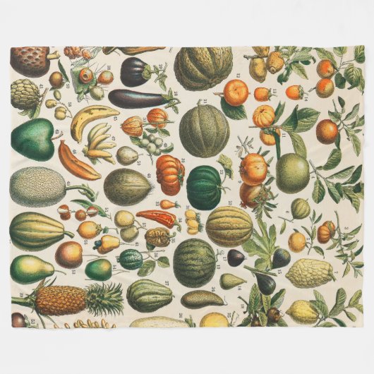 Fruit plantaardige botanische wetenschappelijke il fleece deken (Voorkant (Horizontaal))