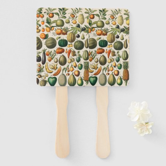 Fruit plantaardige botanische wetenschappelijke il handwaaier (Voorkant en achterkant)