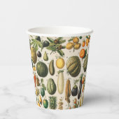 Fruit plantaardige botanische wetenschappelijke il papieren bekers (Achterkant)