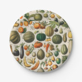 Fruit plantaardige botanische wetenschappelijke il papieren bordje (Voorkant)