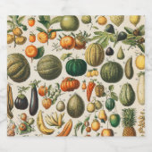 Fruit plantaardige botanische wetenschappelijke il sparkling wijnetiket (Enkel label)