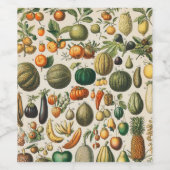 Fruit plantaardige botanische wetenschappelijke il wijn etiket (Enkel label)