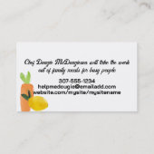 Fruit plantaardige topjes chef catering visitekaar visitekaartje (Achterkant)