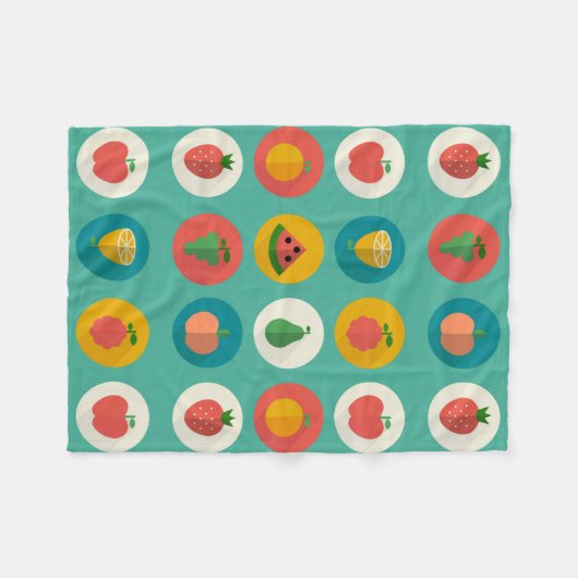 Fruit Polka Dots Fleece Deken (Voorkant (Horizontaal))