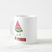 Fruit Power Schattig Watermeloen Karakterontwerp Koffiemok (Voorkant links)