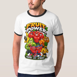 Fruit Power – Spierballen van Fruit Fitness Cartoo T-shirt