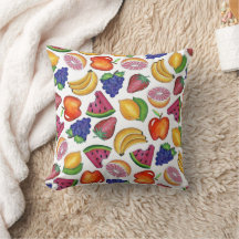 Fruit Print Druif Banaan Appel Aardbei Citroen