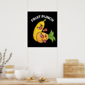 Fruit Punch Funny Drink Pun Dark BG Poster (Keuken)