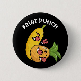 Fruit Punch Funny Drink Pun Dark BG Ronde Button 5,7 Cm