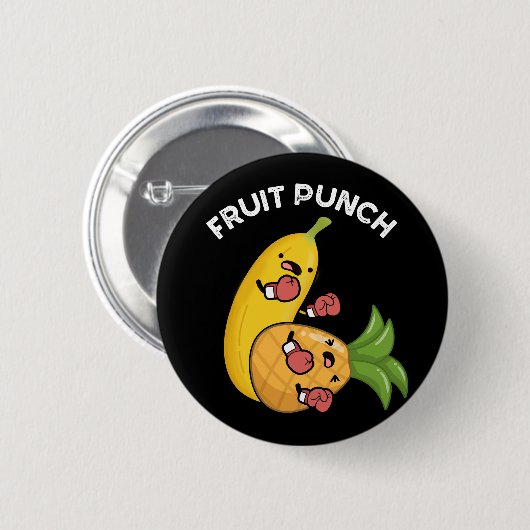 Fruit Punch Funny Drink Pun Dark BG Ronde Button 5,7 Cm (Voorkant /achterkant)