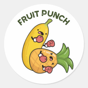 Fruit Punch Funny Drink Pun Ronde Sticker