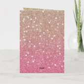Fruit Punch Pink Gold Glitter Bokeh Christmas Kaart (Achterkant)