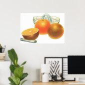  fruit, rijpe Sinaasappels, ontbijt Poster (Thuiskantoor)